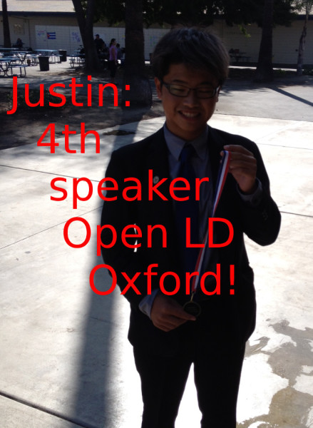 Justin 4th speaker in Open LD - Oxford