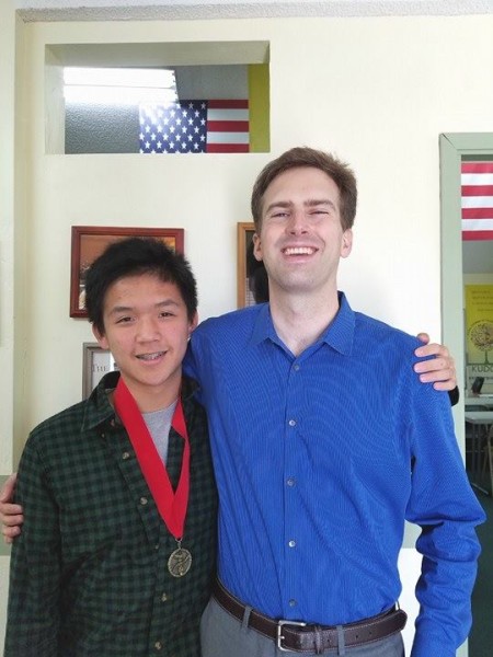 Bradon Wong and Coach Mr. Wheeler - SCU 1st place in Congress
