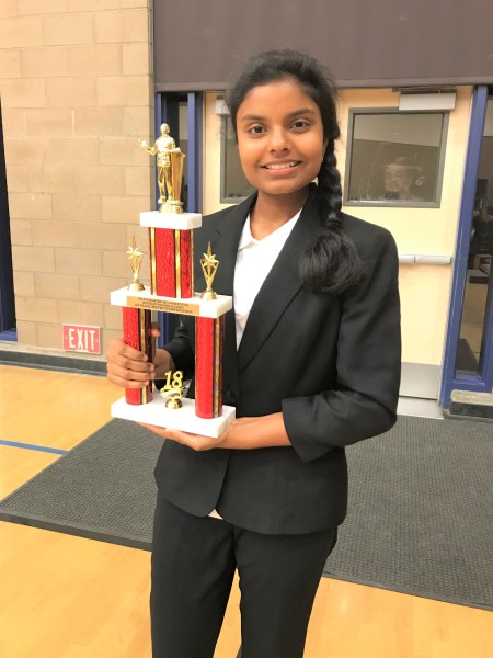 Anvitha with her Champion trophy