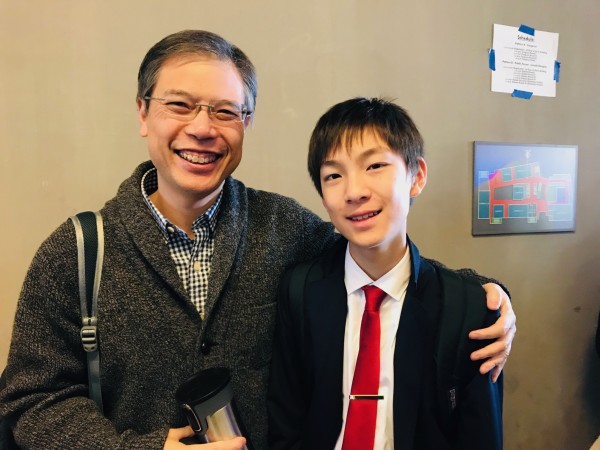 Jeffrey Liu and his dad